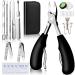 10 pieces professional footnail pliers Set Modacraft Super Schauf High -quality stainless steel toenails pedicure set for thick ingrown hard toenails Paronychie onychomycosis nail fungus silver
