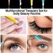 4-Piece Stainless Steel Tweezers Set for Ingrown Hairs - Facial Hair Removal for Men & Women (Multi-Colored) - Buy Online on GoSupps.com