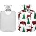 Buffalo Plaid Deer Christmas Hot Water Bottle | Pain Relief & Heat Therapy | 1L Heating Pillow Cover - Buy Online on GoSupps.com