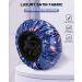 Terry Cloth Lined Shower Cap - YIZIJIZI Triple Layer Waterproof Reusable Cap for Long Thick Hair, Blue Flower & Leaf Design - Buy Online on GoSupps.com