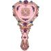 Nerien Antique Handheld Mirror and Comb Set - Vintage Metal, Heart Shape Embossed Rose, Russian Style with Handle - Travel Portable Makeup Mirror in Pink - Buy Online on GoSupps.com