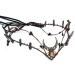 MOSTORY Black Crystal Circlet Crown Raw Quartz Headband Fairy Moon Headpiece Dark Rhinestone Hair Tiara Elf Mermaid Cosplay Costume Accessory for Women Womens Renaissance Halloween Bridal