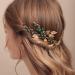 BERYUAN Gold Leaf Headpiece with Emerald Green Crystal - Wedding Hair Accessory Comb for Bride and Bridesmaid - Buy Online on GoSupps.com