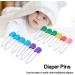 IDWT Baby Safety Pins Set - 12 Colorful Plastic Head Pins for DIY Crafts, Diapers, Jewelry Making, Laundry, and Blankets - Buy Online on GoSupps.com