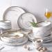 Dinner Plates 20-Piece Kitchen Dinnerware Set Service for 4 Modern Elegant Dinner Plate Sets Durable Ceramic Serving Plate Set Gold Edge Marble Plates Kitchenware - Buy Online on GoSupps.com