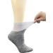 Yomandamor Ladies Bamboo Diabetic Ankle Socks - 6 Pairs, Non-Binding Top, Cushion Sole, Size 3-8, White/Grey - Buy Online on GoSupps.com