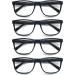OLOMEE Reading Glasses 2.00 Men's Oversized Large Square Readers Black Frame 4 Pack - Lightweight Eyeglasses for Reading with Flexible Spring Hinge - Buy Online on GoSupps.com