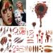 COKOHAPPY 10 Sheets Halloween Bleeding Wound Scar Blood for Party Cosplay Costume Look Real Flash Temporary Tattoo Scar Tattoo