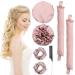 Scettar 2 Pairs Heatless Hair Curlers Heatless Curlers Headband Bun Bons Satin Heatless Curls Set Heatless Curling Rod Heatless Curling Set For Sleeping Overnight Lazy Curlers DIY Hair Styling Tools pink