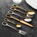 Cutlery Stainless Steel Cutlery Golden Set Stainless Steel Spoon Gold - Buy Online on GoSupps.com