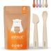 Infatot Baby Weaning Spoons Set - Silicone Baby Spoons for 4 Months+ - Self Feeding Cutlery for Infant - Cream - Buy Online on GoSupps.com