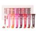 Moisturizing lip gloss set clear lip gloss for women - 8 x Colored lip butter oil with gelatin - Lip gloss in assorted fruity flavors gloss
