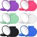 Mini Folding Mirror Round Compact Mirror Portable Pocket Mirror Makeup Small Mirror Vintage Portable Travel Makeup Mirror for Women Girls Daily Use (Pink, Purple, Green, Blue, Black, White,18 Pieces) Pink, Purple, Green, B