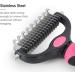 Deshedding Brush for Dog and Cat Pet Grooming Rake and Brushes for Small Medium & Large Dogs 17+9 Double Sided Deshedding Tool with free Dog Comb(pink) - Buy Online on GoSupps.com