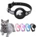 Airtag cat neck band leather Airtag collar cat reflectively adjustable GPS cat neck band Airtag case for tracking cat anti-losing air day cat for large/medium-sized/small cat (XS black XS (19-26cm) black