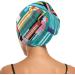 Women's Satin-Lined Green Stripe Sleep Cap | Cancer Hat for Night | No Fading Slouchy Beanie - Buy Online on GoSupps.com
