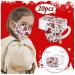 LINGDANG 20Pcs Kids Christmas Disposable_Face_M sks Bandanas with Cute Christmas Element Pattern Anti Dust Cover Oral Protection Non Woven Breathable Waterproof Cover (A)