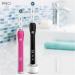 Oral-B Pro 2 Electric Toothbrush with Smart Pressure Sensor - 2 Handles, 2 Cross Action Heads, 2 Modes - Daily Clean Gifts for Men/Women - 2 Pin UK Plug - Black & Pink - Buy Online on GoSupps.com