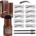 Eyebrow Stamp Stencil Kit  Professional Eyebrow Stamp and Stencil Kit for Perfect Brow  Long-lasting  Waterproof Eyebrow Tools Powder Kit for Women Makeup (Dark Gray)
