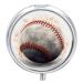 Round Pill Box Baseball Print 3 Compartment Medicine Pill Case Print Pill Organizer Decorative Metal Portable Pill Box Pocket Pill Box Style