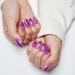 Thermochromic Color Changing Gel Press On Nails - Pink Purple Glitter Galaxy Ombre | 24 Pcs Medium Oval False Nail Kit - GLAMERMAID - Buy Online on GoSupps.com