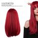 Buy Long Red Straight Wig with Bangs - Heat-Resistant 52cm Fiber Hair for Women | International Shipping - Buy Online on GoSupps.com