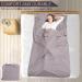 Lightweight Gray Camping Sheet & Sleeping Bag Liner | Travel Sleep Sack for Adults - 45 x 82.7 inch - Buy Online on GoSupps.com