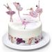 Cardasis Ballerina with sugar bands and paper figures |Essential layout for cakes and cakes |Cake decoration for the Ballerina themed birthday |20cm + 3 volume 28x5cm + 4 figures