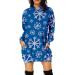 Women's fashion Christmas costume cartoon pulli dress sexy party dress dress with bag christmas oversize long -sleeved blouse dresses Christmas dresses elegant mini dress blue l