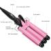 Hair Curling Iron Wand - Triple Pipe Hair Curler & Waver - Tourmaline Electric Styling Tool for All Hair Lengths (US Pink) - International Shipping Available - Buy Online on GoSupps.com