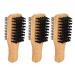 3-Part Wood Beard Brush | Double-Sided Soft & Hard Bristles for Grooming & Styling - Essential for Home & Salon - Buy Online on GoSupps.com