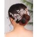 Deniferymakeup Rose Gold Bridal Hair Comb Sparkly Rhinestones Wedding Hair Comb Pearl Bridal Headpiece Rose Gold Hair Accessories for Women and Girls (Rose Gold)