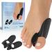 Promifun Gel Bunion Cushion Protector with Separator for Big Toe for Women Men Overlapping Toes Bunions Big Toe Alignment Hammertoe Corrector and Spacer - 10 Pack Black