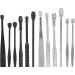 Stainless Steel Earwax Remover Kit - Ear Spoon Scoop & Cleaning Tool (Black Silver) - Buy Online on GoSupps.com