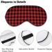 Red & Black Buffalo Plaid Sleep Mask for Men & Women | Adjustable Strap Eye Cover for Blocking Light | Ideal for Sleep, Travel, and Naps - Buy Online on GoSupps.com
