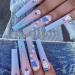 Joselin 24 Pieces Pink and Blue Gradient Camellia False Nails Removable Press On Nails - Buy Online on GoSupps.com