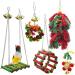 SONYANG 5 Pcs Pet Bird Parrot Cage Toy, Bird Hanging Swing Shredding Chewing Perches Parrot Toy for Parrot Macaw African Grey Budgie Parakeet Cockatiels Conure Cockatoo Cage Toy Christmas Decoration