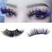 Glitter Lashes 22mm 3D Fluffy Mink Eye Lashes with Color Colored Eyelashes Dramatic Strip Lashes Manga Lashes Natural Thick Fake Eyelashes 1 Pairs for Halloween Party Stage Cosplay(purple Black) Purple Black(22mm)
