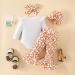 Baby Girls Cow Print Ruffled Long Sleeve Tops and Pants Set - 9-12 Months | Infant Clothing Outfit with Gifts | White Giraffe Design - Buy Online on GoSupps.com