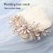 Catery Rose Gold Flower Crystal Bridal Hair Comb & Pearl Side Combs - Elegant Wedding Accessories - Buy Online on GoSupps.com