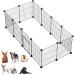 LANGXUN DIY Small Animal Playpen, Pet Playpen, Rabbit Cage, Guinea Pig Cages, Puppy Playpen, Kitten Playpen | Indoor & Outdoor Portable Metal Wire Yard Fence 12 Metal Panels
