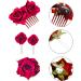 PMELCXD 4 Pieces Rose Hair Clip Flower Hairpin Rose Brooch Floral Clips Women Rose Flower Hair Accessories(Pale red) - Buy Online on GoSupps.com