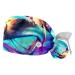 Colorful Palm Silhouettes Scrub Caps Hats Women Bouffant Working Hat Ponytail Holder for Women Long Hair Covers 2PCS Pattern 05