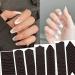 6 Pcs French Manicure Edge Auxiliary Nail Sticker- Wavy Line 3D Self -Adhesive DIY Template Nail Art Accessories for Designer Nail Decoration ,French Tip V-shaped Stencils Fringe Nail Art Decals Tools Design 19