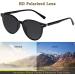 Arjien Retro Round Polarized Sunglasses for Men & Women | UV400 Vintage Style for Driving Golf Beach & Vacation - Black Frame & Lens - Buy Online on GoSupps.com