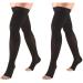 Truform Compression 30-40 Mmhg Thigh High Open Toe Dot Top Stockings Black X-Large 2 Count
