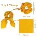 2Pcs Yellow Silk Hair Ties Set | Butterfly Bow Scrunchies for Women & Girls - Ideal for Parties & Everyday Wear - Buy Online on GoSupps.com