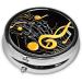Colorful Musical Note Mini Round Pill Box | 3 Compartment Travel Medicine Organizer | Portable Pill Case for Home & Office - Buy Online on GoSupps.com