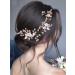 Rose Gold Bridal Hair Vine with Crystal Pearls and Rhinestones - Wedding Headband for Women - Buy Online on GoSupps.com