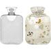 NAANLE Transparent Hot Water Bottle with Lid - Floral Design for Pain Relief & Therapy | 1L Heat Bottle for Back & Foot Warmth - Buy Online on GoSupps.com